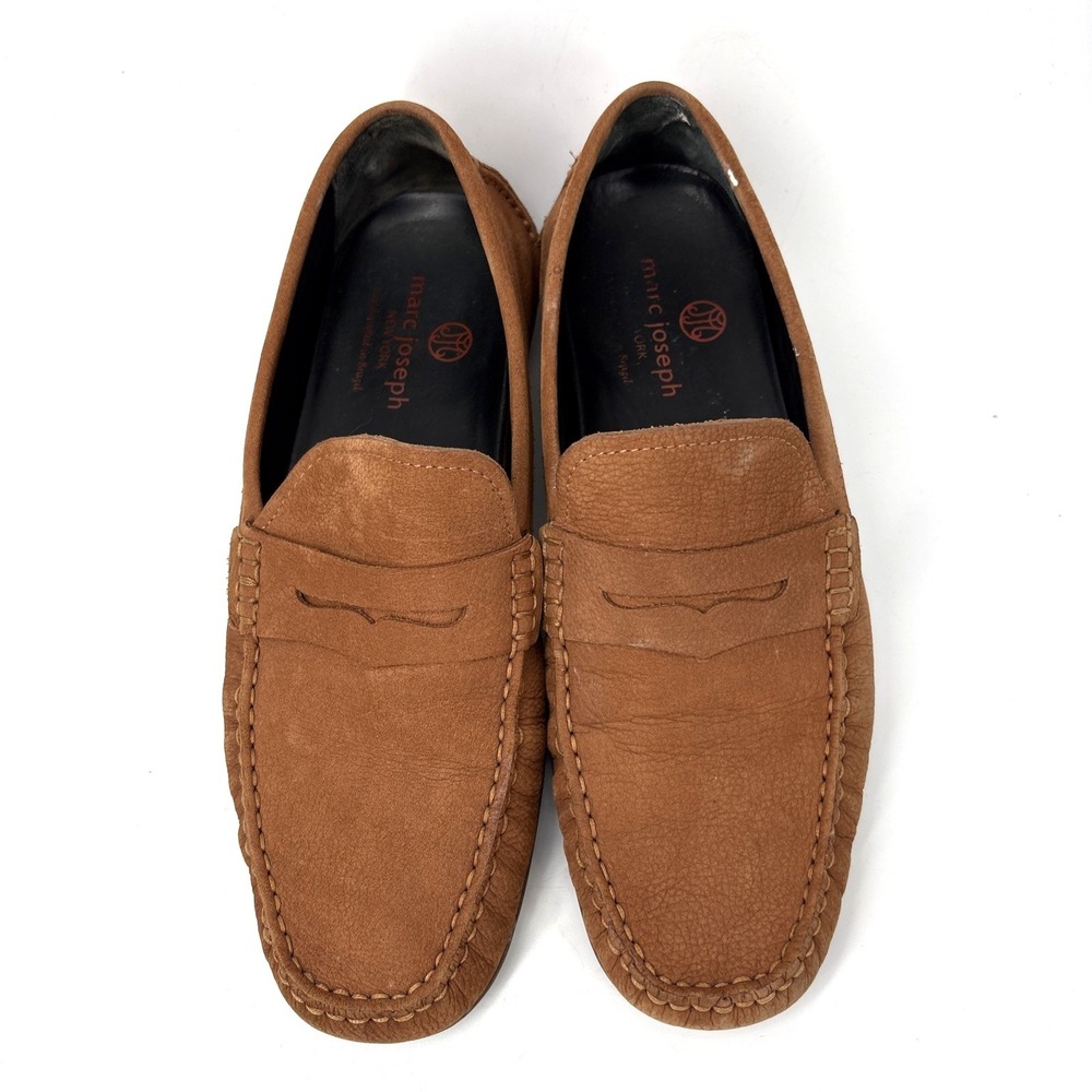 Marc Joseph Driving Moc Mens 10 Brown Suede Union Street Penny Loafer